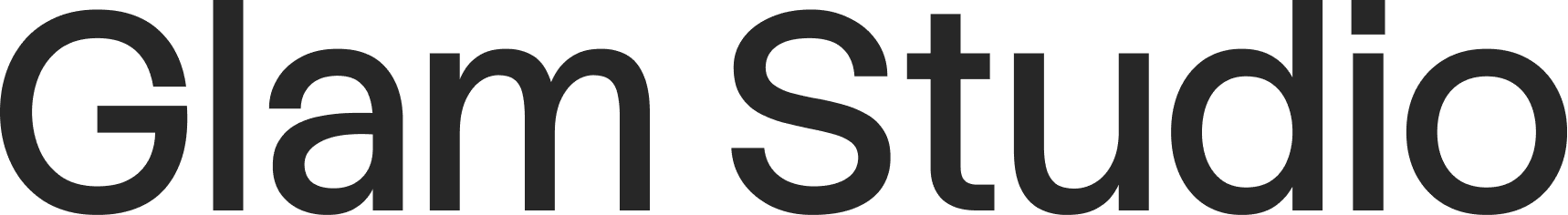The words "Glam Studio" in large, bold, black sans-serif letters on a light gray background.